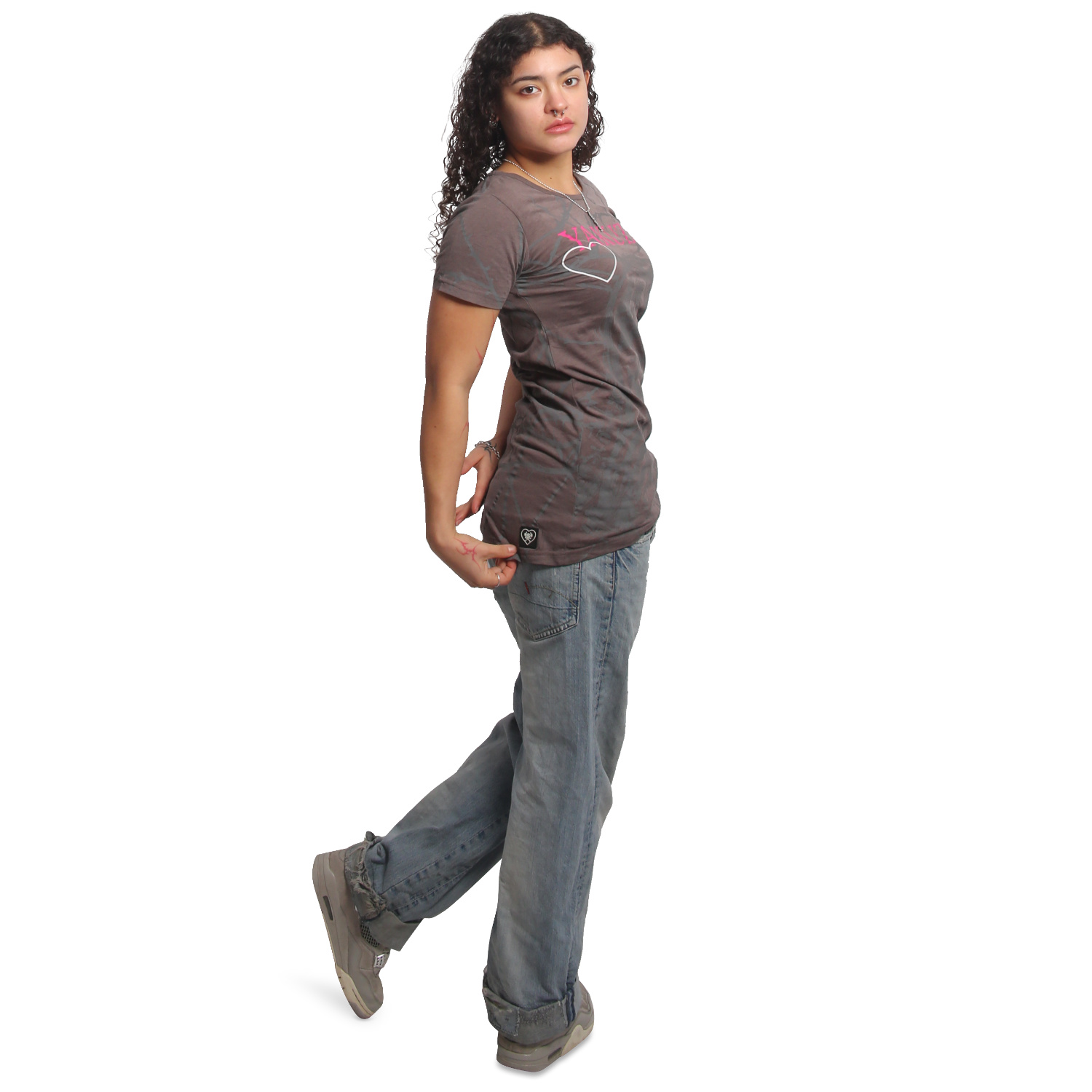 Yakuza dámské tílko Thorns Allover Long Tail T-Shirt dark/gull/gray M