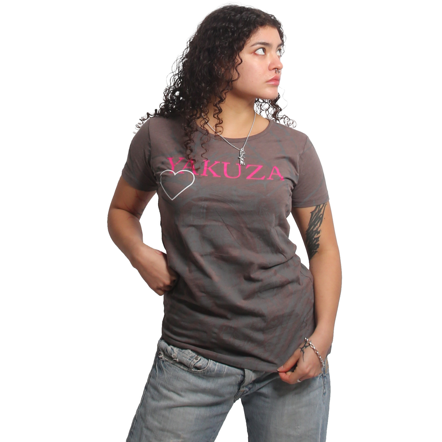 Yakuza dámské tílko Thorns Allover Long Tail T-Shirt dark/gull/gray M