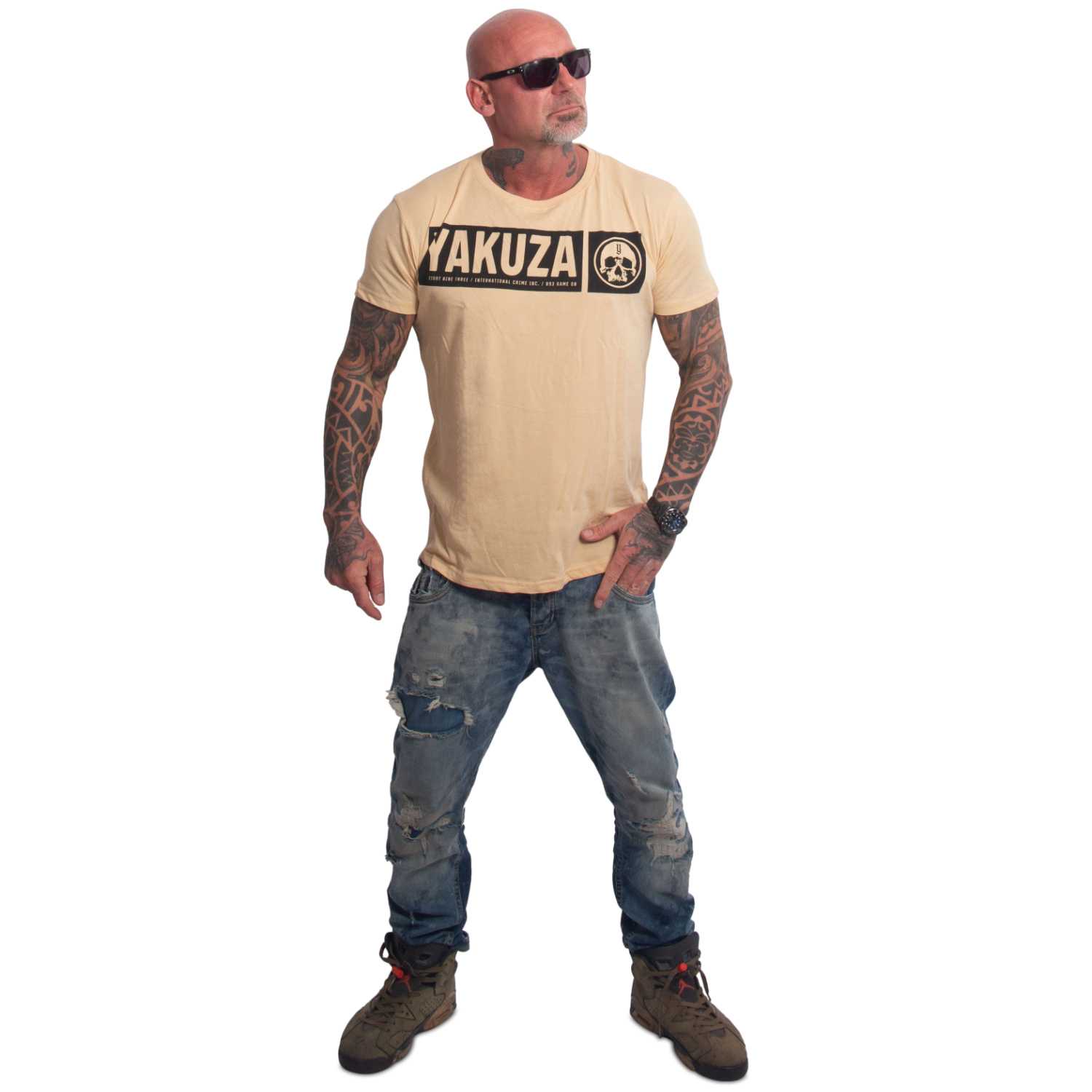 Yakuza pánské tričko Bleak Regular Basic T-Shirt beige M