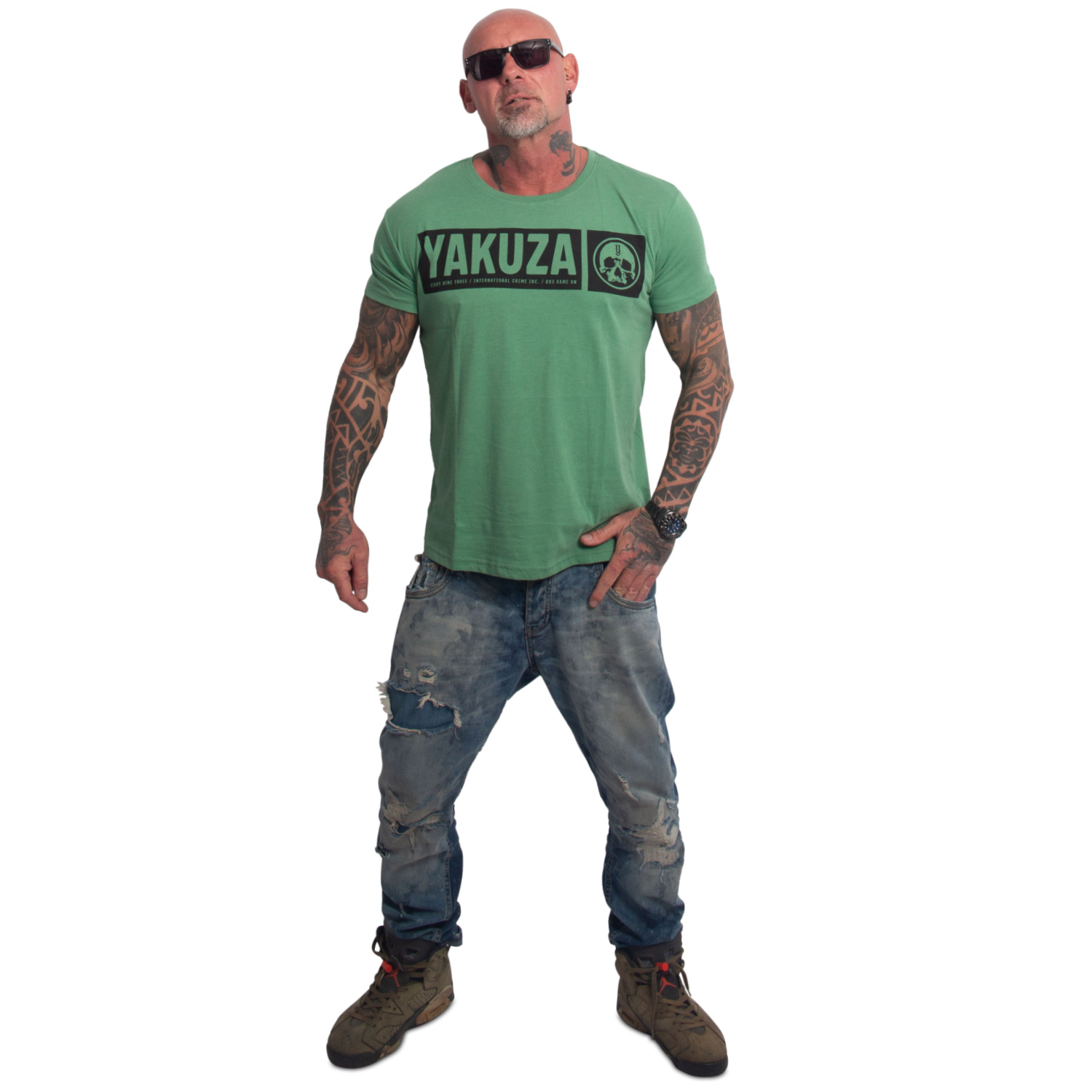 Yakuza pánské tričko Bleak Regular Basic T-Shirt dark/green M