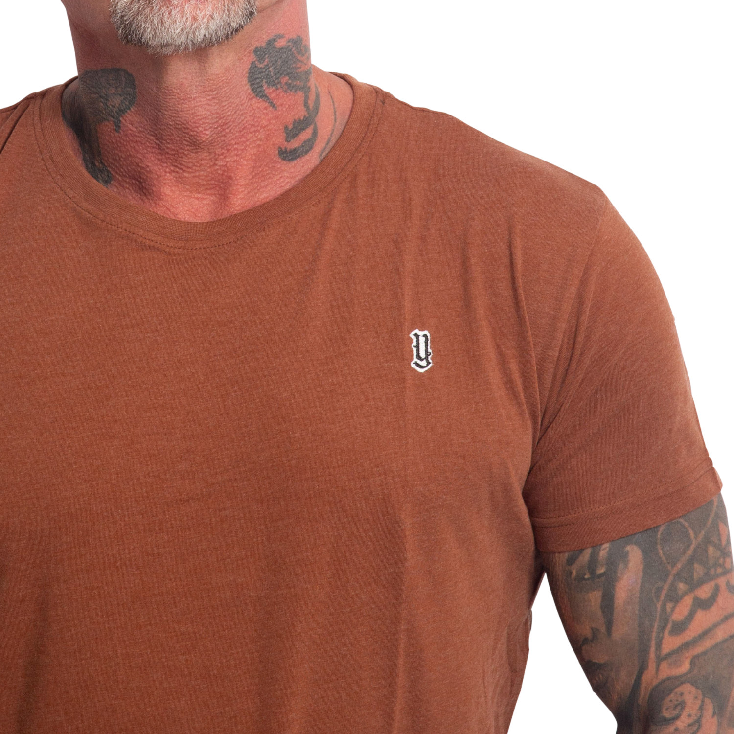 Yakuza pánské tričko Plain Regular Basic T-Shirt brown 4XL