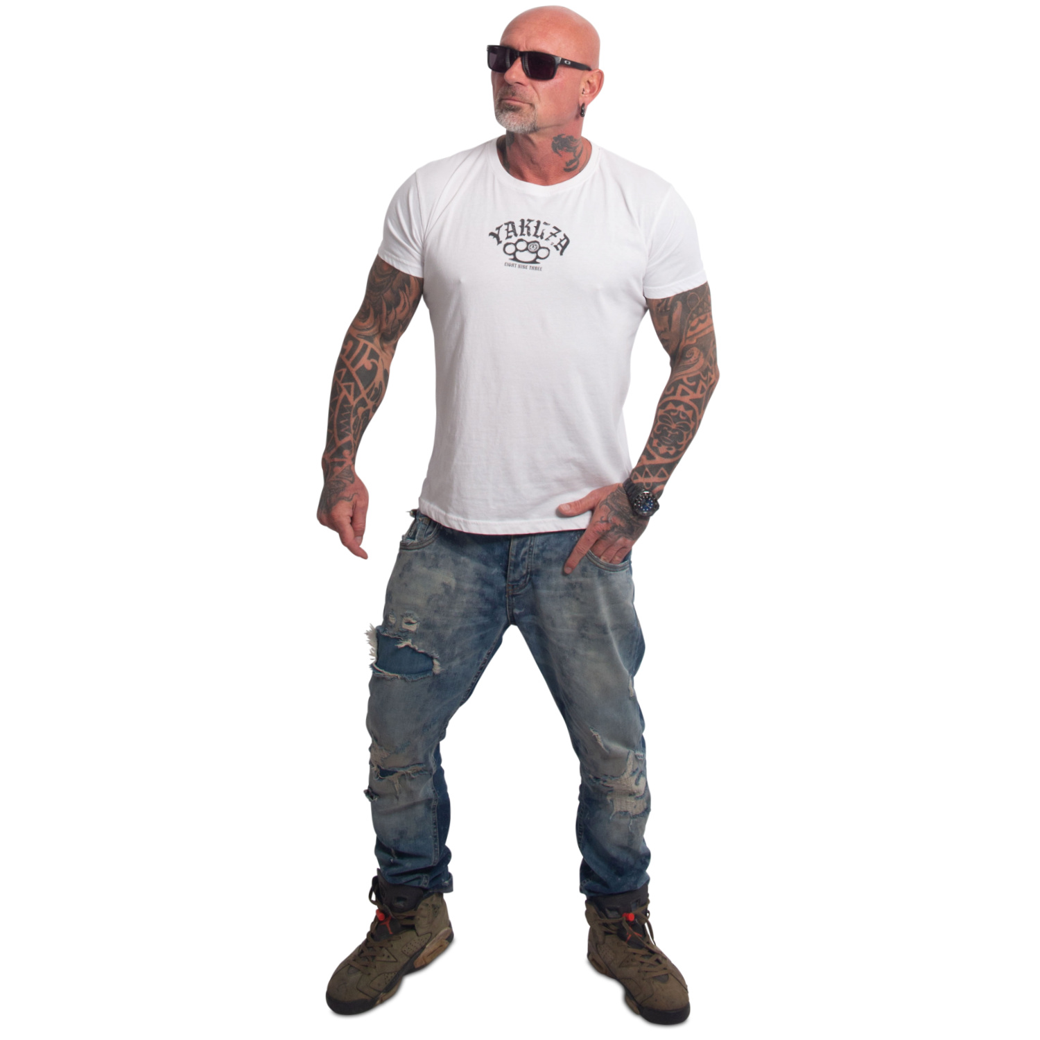 Yakuza pánské tričko Crusher Regular Basic T-Shirt white L