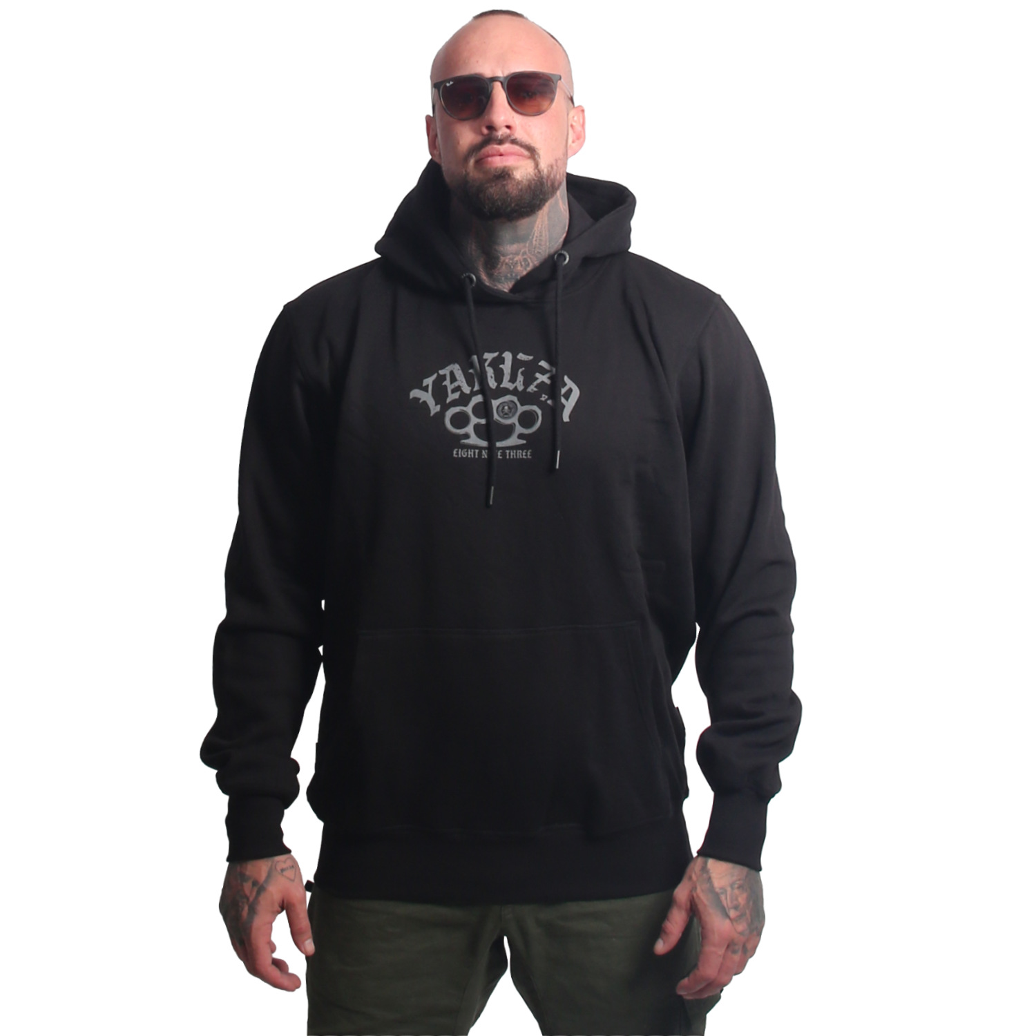 Yakuza pánská mikina s kapucí Crusher Basic Hoodie black L