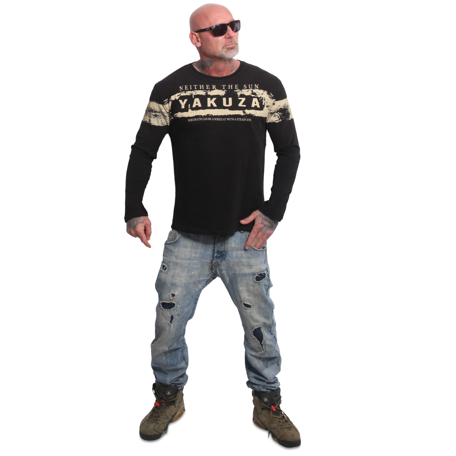 Yakuza pánské tričko s dlouhým rukávem Pray Longsleeve T-Shirt black 5XL