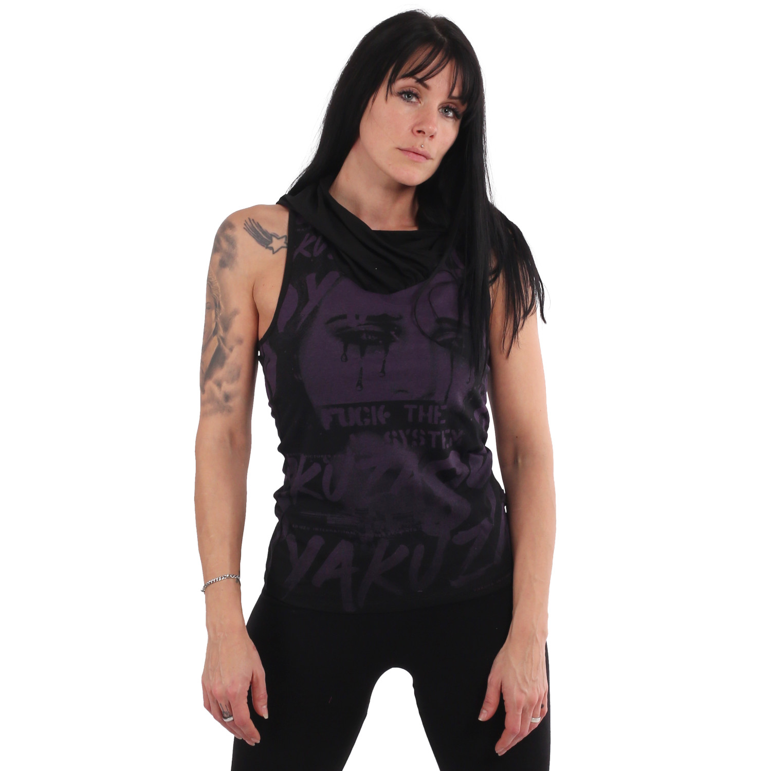 Dámské tílko FTS Allover Hooded Tanktop black M