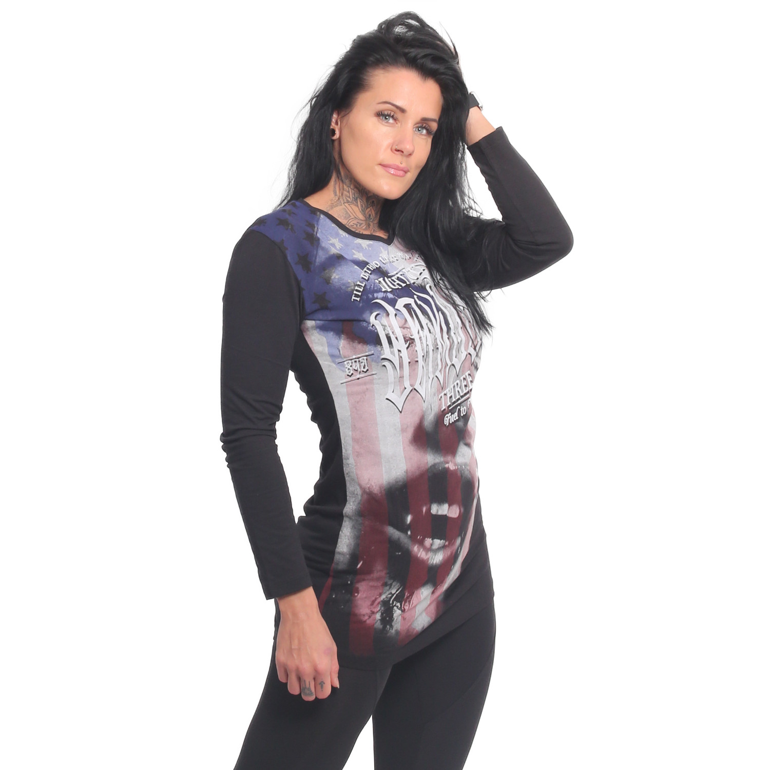 Yakuza dámské šaty Metal Claim Longsleeve T-Shirt Dress black XS