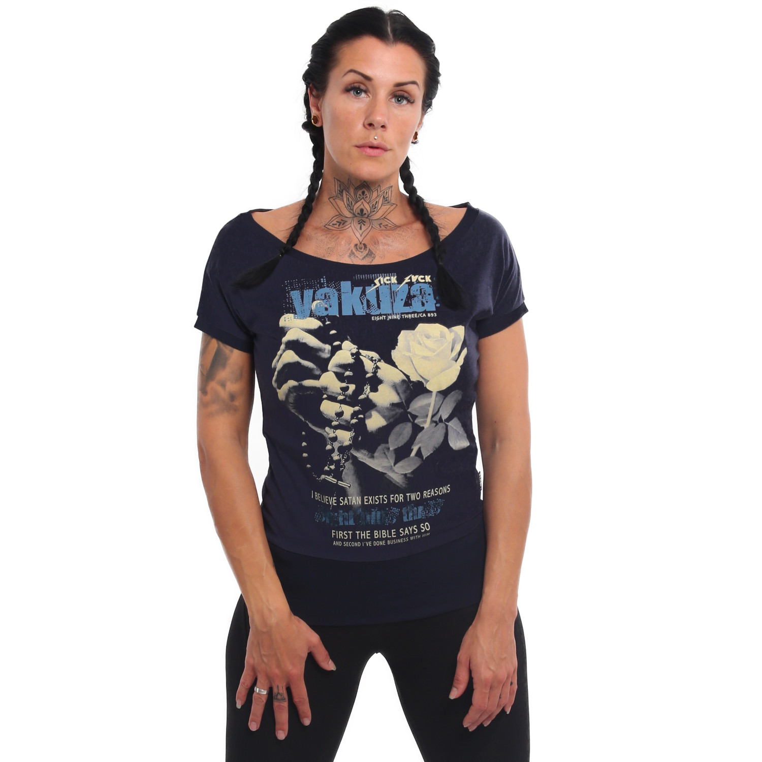 Yakuza dámské tílko Believe Wide Crew Neck T-Shirt parisian/night XS