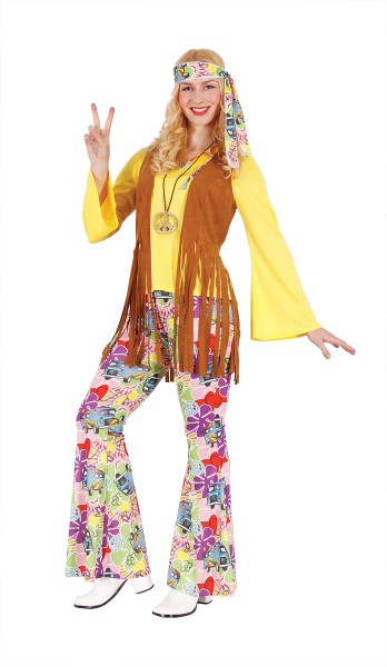 Damenkostume 70er Jahre Hippie Kostum Frau Flower Power Kostume L Frauen Outfit Hippiekostum Kleidung Accessoires Subzy Mk
