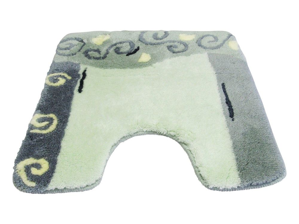 WC Teppich U-förmig 50x40cm - Rutschfester Bad Vorleger Grau