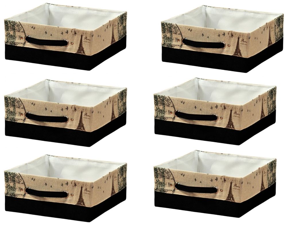 AUFBEWAHRUNGSKORB „Paris“ 6er Set BOX KISTE Textil KORB ORDNUNGSBOX