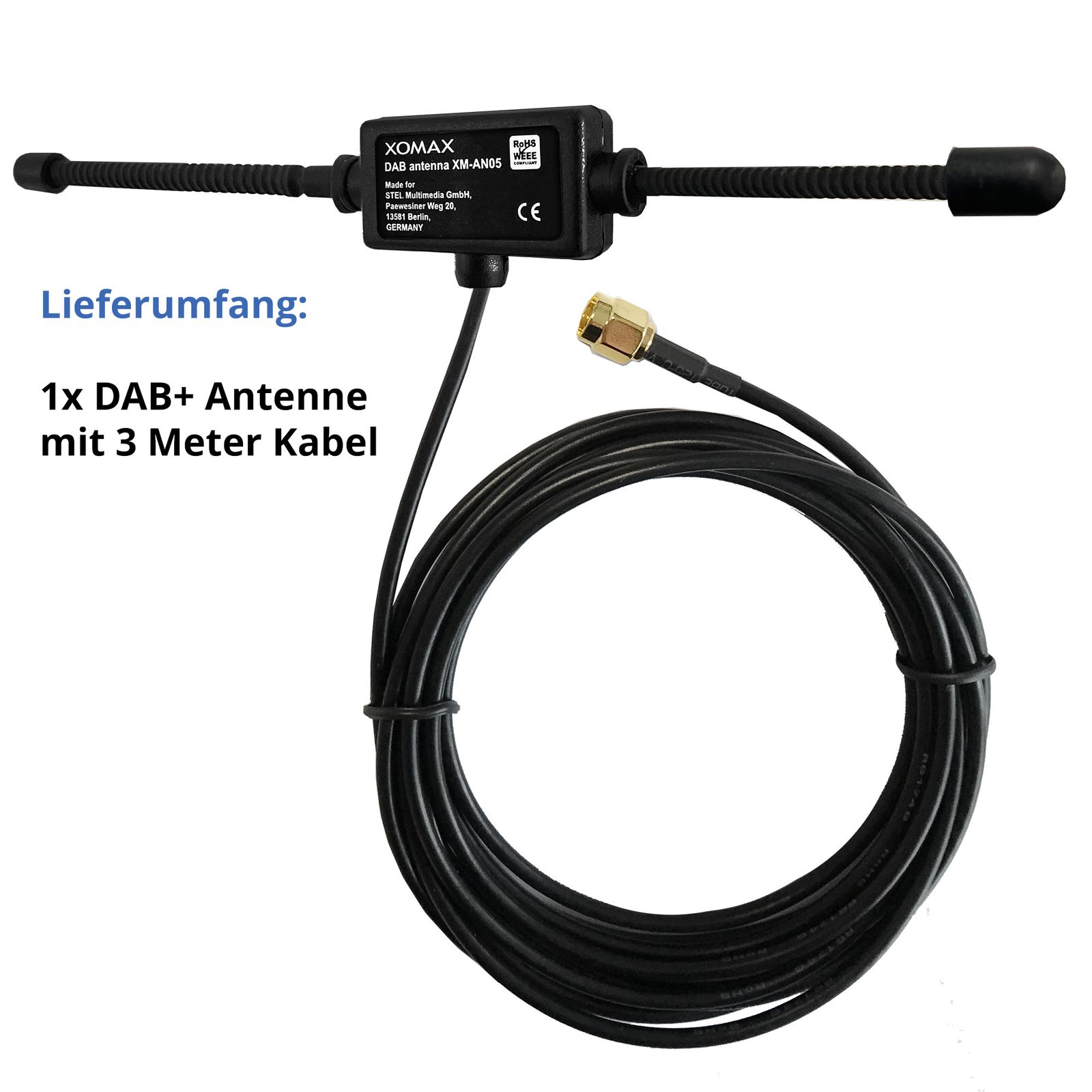 DAB Antenne Scheibenantenne Externe hochgewinnende 18dBi aktive 5V Auto  Digitalradio DAB Antenne Car Radio Antenna Für alle Geräte mit  SMB-Anschlüsse