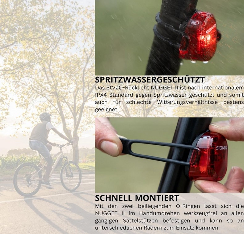 Sigma Sport LED Akku Fahrradbeleuchtung ROADSTER USB / NUGGET II Set 25 LUX  | Postenland Cash & Carry
