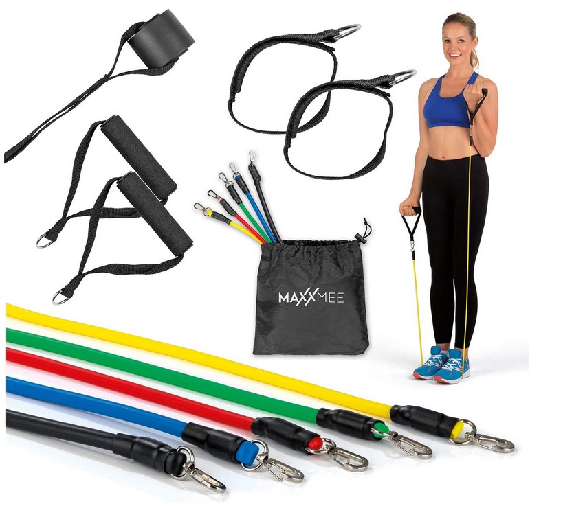 MAXXMEE TrainingsSet FitnessBänder 11TLG. Set Ideal für das