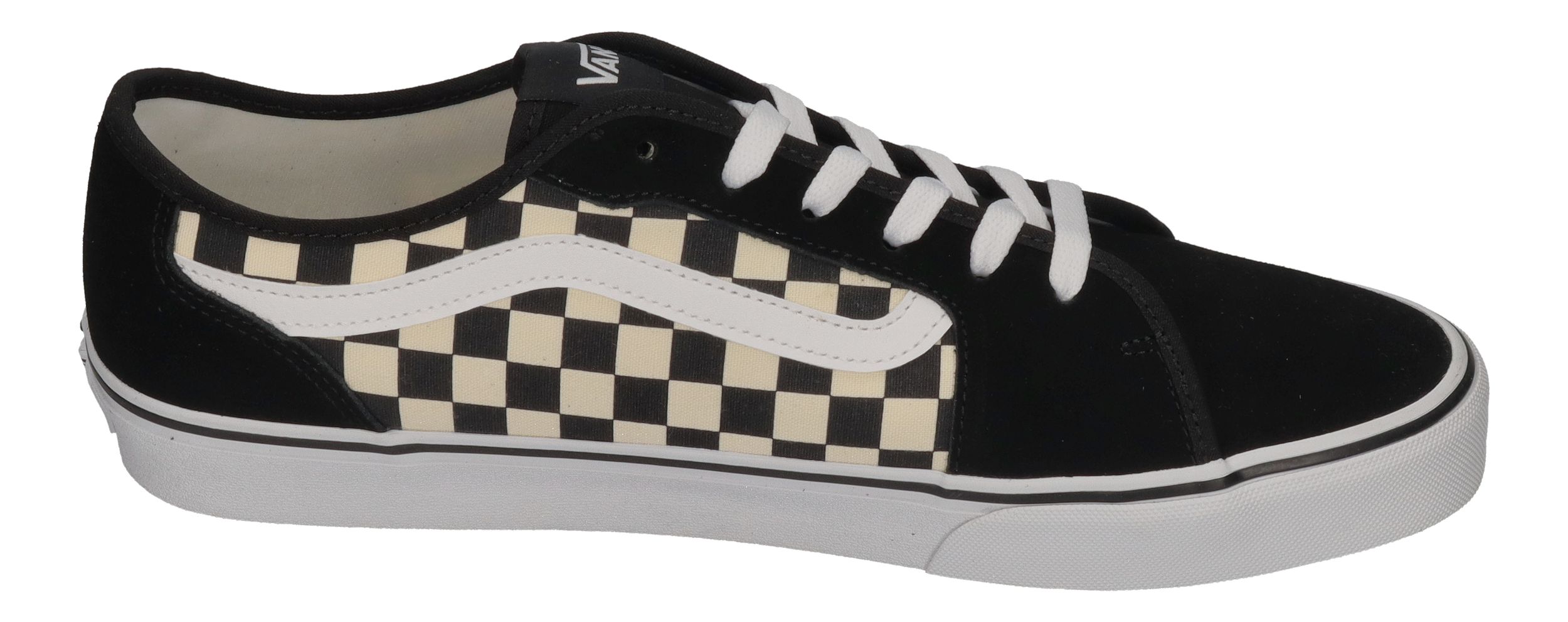 Black and white vans checkerboard on sale