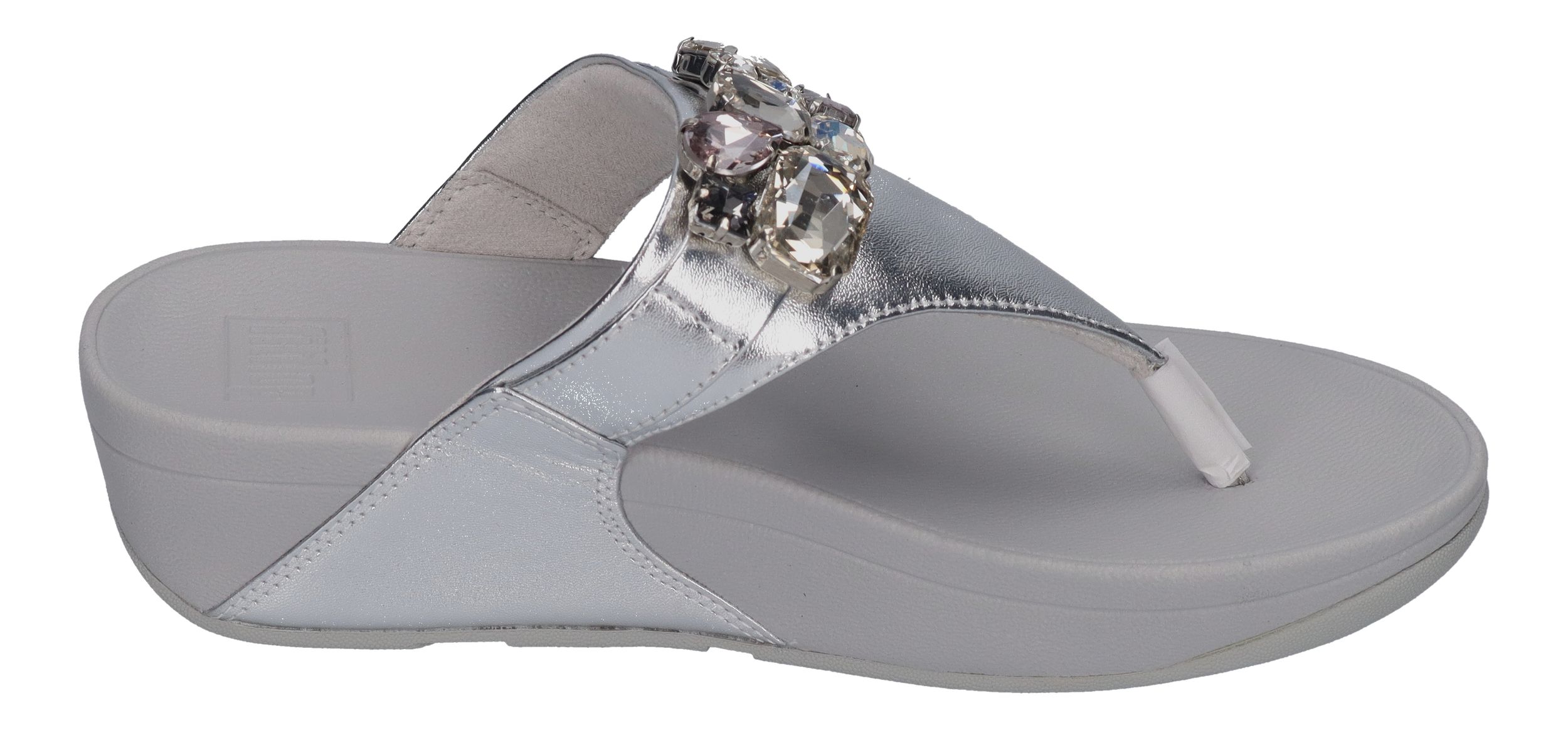 FITFLOP Zehentrenner LULU JEWEL DELUXE Leather - silver | shoedeal.de