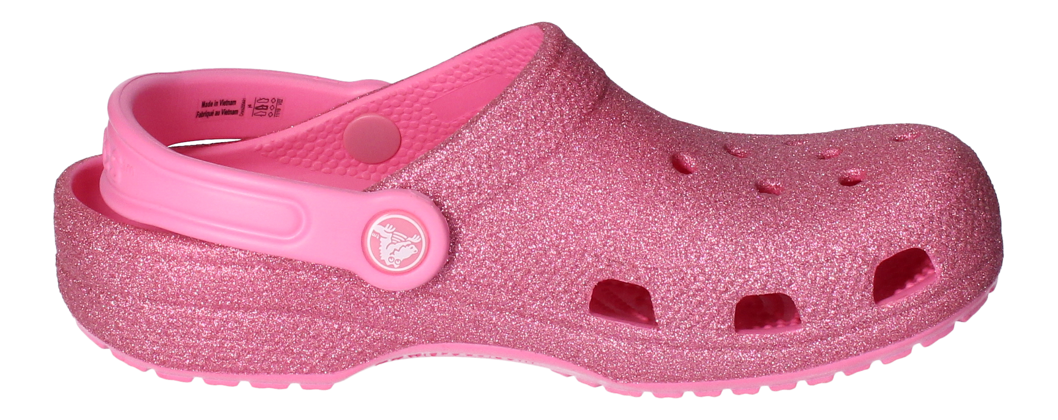pink sparkle crocs